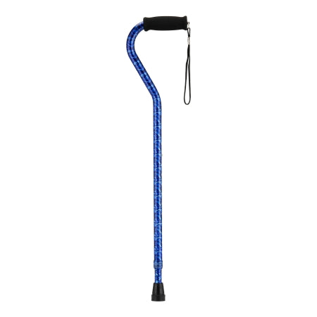 Nova Ortho-Med Offset Cane Nova Aluminum 30 To 39 Inch Height Blue Wave Print - 1070PL