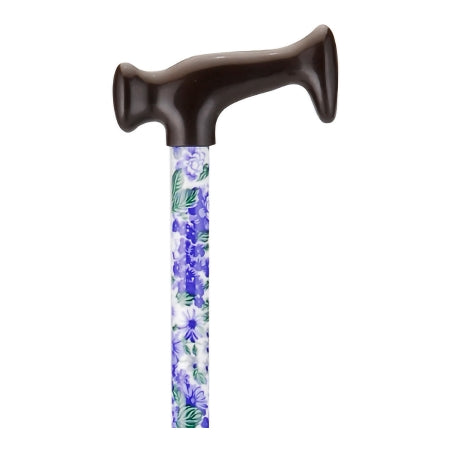 Nova Ortho-Med - T-Handle Cane Aluminum 28 to 39 Inch Height Lilacs and Green Leaves Print - 2014