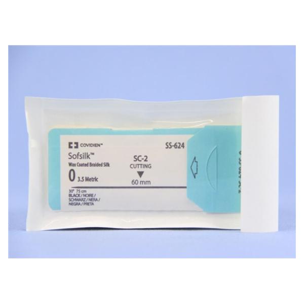 Medtronic MITG-Covidien Suture 0 Silk Sc-2 Sofsilk Black 30" Braid 36/Ca - SS624