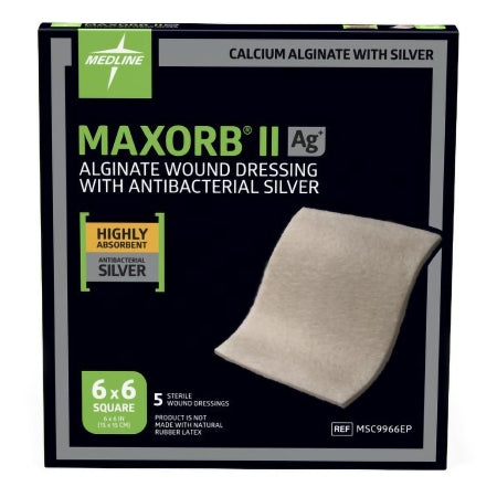 Maxorb II - Silver Alginate Dressing 6 X 6 Inch Square Sterile - Medline - MSC9966EP