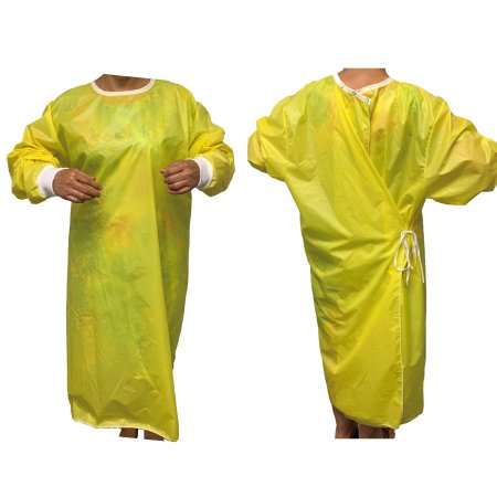 Lew Jan Textile Protective Procedure Gown Adult One Size Fits Most Yellow Nonsterile Reusable - M90-ISOGW-AS