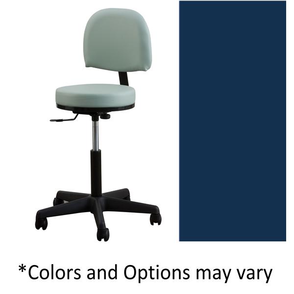 Oakworks Stool Exam Premium Sapphire Casters Backrest 5 Leg Ea - 60397-T17