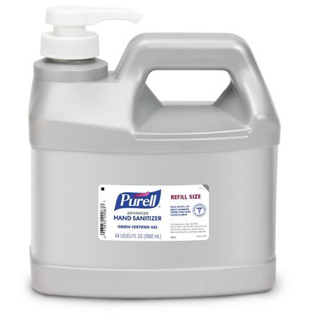 Gojo Hand Sanitizer Purell Advanced Green Certified 64 Oz. Ethyl Alcohol Gel Dispenser Refill Bottle - 9684-04