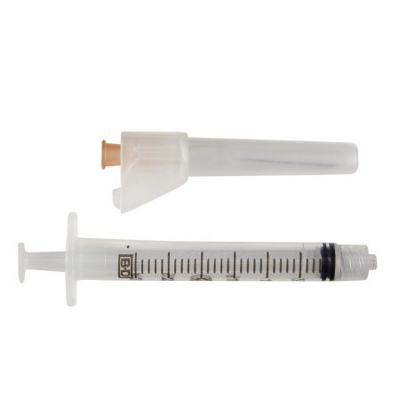 McKesson Prevent SG - Syringe with Hypodermic Needle 3 mL 25 Gauge 1 Inch Regular Wall Sliding Safety Needle - McKesson - 306619