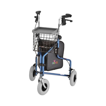 Traveler - 3 Wheel Rollator Blue Adjustable Height / Folding Aluminum Frame - 4900BL