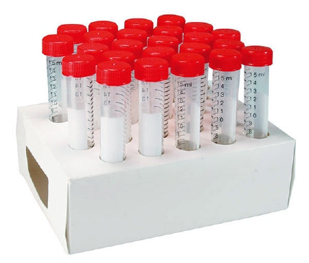 McKesson - Centrifuge Tube Conical Bottom Plain 15 mL Red Screw Cap Polypropylene Tube - 177-6296PL