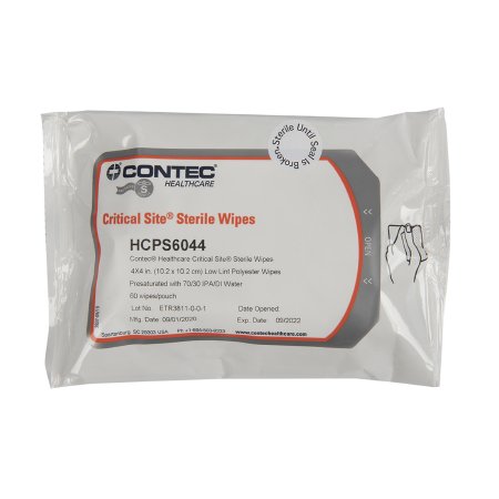 Contec Critical Site - Surface Disinfectant Cleaner Presaturated Alcohol Based Manual Pull Wipe 60 Count Soft Pack Sterile - Contec - HCPS6044