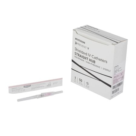 McKesson Prevent R - Peripheral IV Catheter 20 Gauge 1.16 Inch Button Retracting Safety Needle - McKesson - 380234