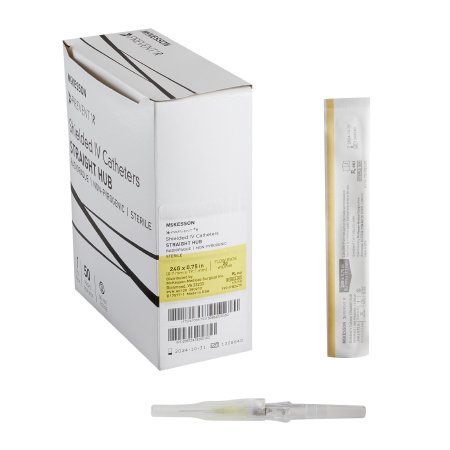 McKesson Prevent R - Peripheral IV Catheter 24 Gauge 0.75 Inch Button Retracting Safety Needle - 380212