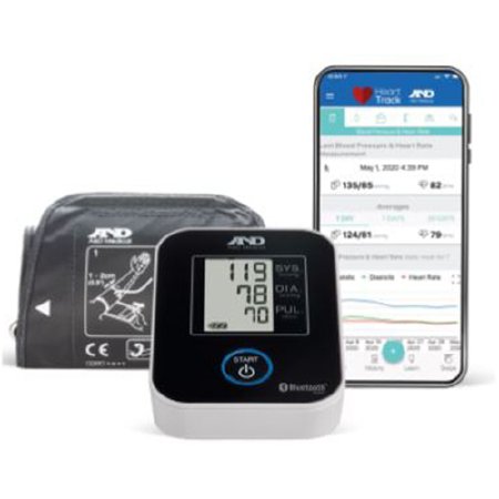 A&D Medical - Digital Blood Pressure Monitor 1-Tube Automatic Adult Medium Cuff - UA-651BLE