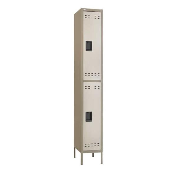 Safco Products Locker Storage 2 Tier Steel Padlock Handle 12X18X78" Tan Ea - 5523TN