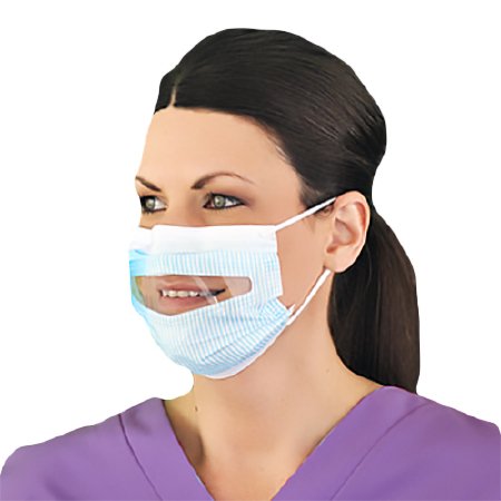 ProGear Clear-View - Procedure Mask Pleated Earloops One Size Fits Most Blue NonSterile ASTM Level 1 Adult - FM86010