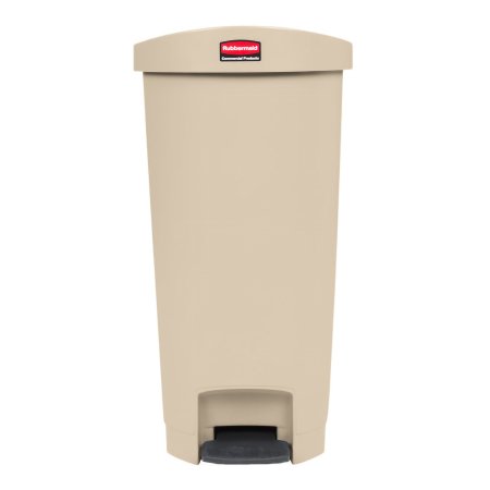 Rubbermaid Streamline - Trash Can 13 gal. Rectangular Beige Resin Step On - 1883459