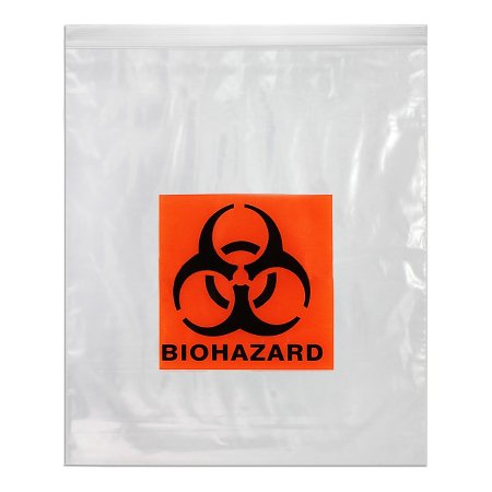 Medegen Medical Products - Specimen Transport Bag 15 X 18 Inch Zip Closure Biohazard Symbol NonSterile - NB4217