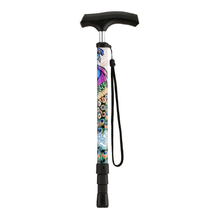 ClickCane - Telescopic Cane Aluminum 29-1/4 to 35-3/4 Inch Height Proud Peacock Print - 3070PK