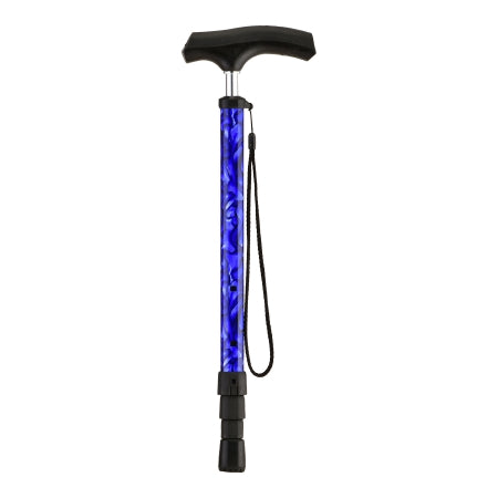 Nova Ortho-Med Cane, Folding Click Blu Waves (24/Cs) - 3070PL