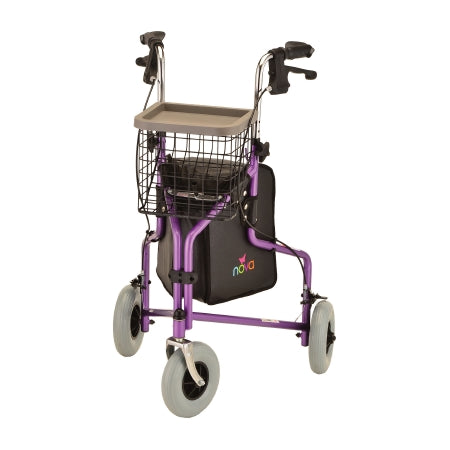Traveler - 3 Wheel Rollator Purple Adjustable Height / Folding Aluminum Frame - 4900PL