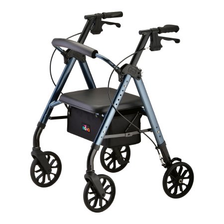 NEW STAR - 4 Wheel Rollator Blue Adjustable Height / Folding Aluminum Frame - 4288BL