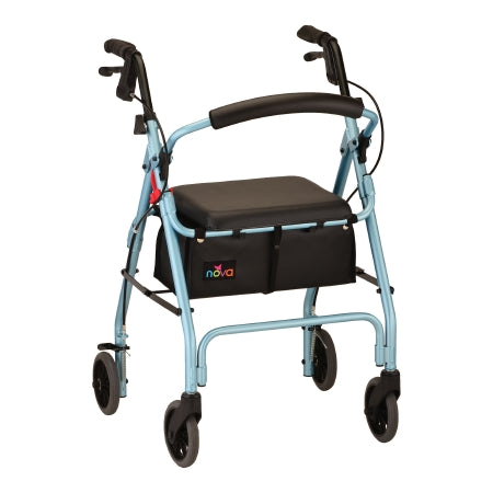 GetGO Classic - 4 Wheel Rollator Sky Blue Adjustable Height / Folding Aluminum Frame - 4202CDB