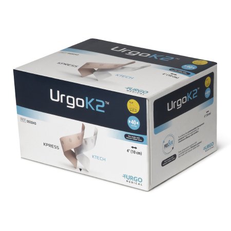 URGOK2 - 2 Layer Compression Bandage System 4 X 7-1/8 to 9-3/4 Inch 40 mmHg Self-adherent Closure Tan / White Regular NonSterile - 553243
