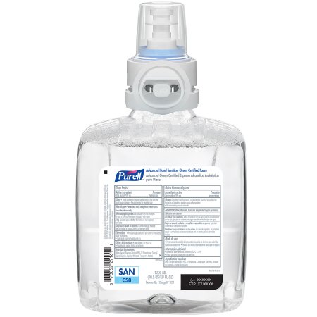 Purell Advanced Green Certified - Hand Sanitizer 1,200 mL Ethyl Alcohol Foaming Dispenser Refill Bottle - Gojo - 7851-02