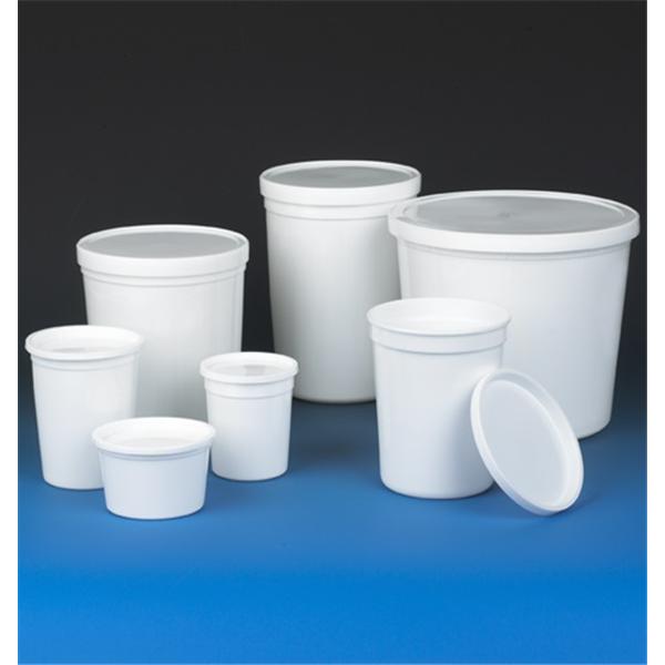 Globe Scientific Multi-Purpose Container 86Oz Separate Snap Lid White Hdpe Economy Style 25/Ca - 271086W