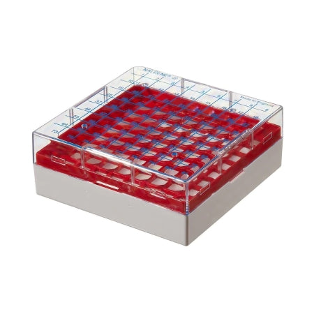 Nalgene - Cryo Storage Box 2 X 5-1/2 X 5-1/2 Inch Red Polycarbonate 81 Vial Capacity - 867013-0240