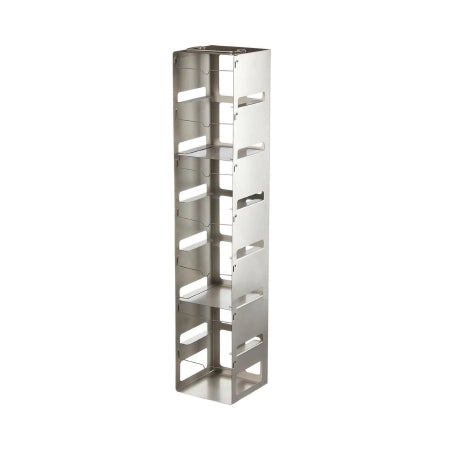 Cryobox - Cryo Storage Box Freezer Rack 5-1/2 X 5-2/3 X 26-1/2 Inch Metallic Stainless Steel 7 Cryo Box Capacity - DS5037-0007