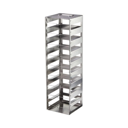 Cryobox - Cryo Storage Box Freezer Rack 5-1/2 X 5-2/3 X 19-3/4 Inch Metallic Stainless Steel 9 Shelf Capacity - 5036-0009