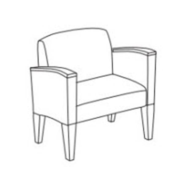 Lesro Industries Chair Guest Belmont 29-1/2X26X32-1/2" Grade 4 Hardwood Stellar Cherry Ea - BL1651K4