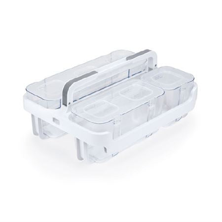 Market Lab Phlebotomy Tray, Modular Clr Plas W/Lid Wht - ML35117
