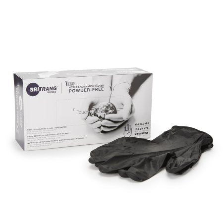 Touch of Life - Exam Glove X-Large NonSterile Nitrile Textured Fingertips Black Chemo Tested - McKesson - 7027146