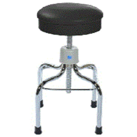 T-38 Series - Operating Room Stool Backless Screw Shaft Rubber Floor Tips Raven Black - T-38-RVN