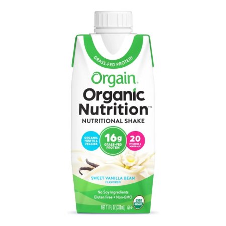 Orgain Organic Nutritional Shake - Oral Supplement Sweet Vanilla Bean Flavor Ready to Use 11 oz. Carton - 851770003292