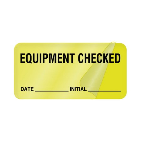 UAL - Pre-Printed Label Advisory Label Fluorescent Green Paper Equipment Checked Date_Initial_ Black Quality Control Label 1 X 2 Inch - ULBE317