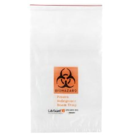Lab Guard - Specimen Transport Bag with Document Pouch 11 X 18 Inch Zip Closure Biohazard Symbol / Storage Instructions NonSterile - Minigrip - SBL2X1118B