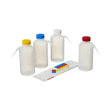 Nalgene Color-Coded Unitary - Wash Bottle Tubulation / Narrow Mouth LDPE / Polypropylene 500 mL (16 oz.) - 2423-0500
