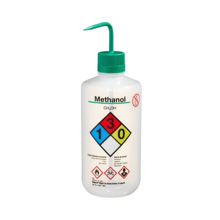 Nalgene Right-to-Know - Safety Wash Bottle Methanol Label / Narrow Mouth LDPE / Polypropylene 1,000 mL (32 oz.) - 2425-1003