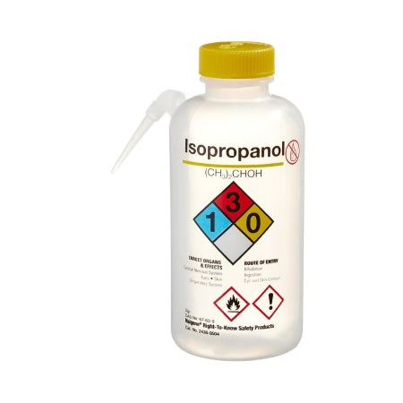 Nalgene Right-to-Know - Safety Wash Bottle Isopropanol Label / Vented LDPE / Polypropylene 500 mL (16 oz.) - 2436-0504