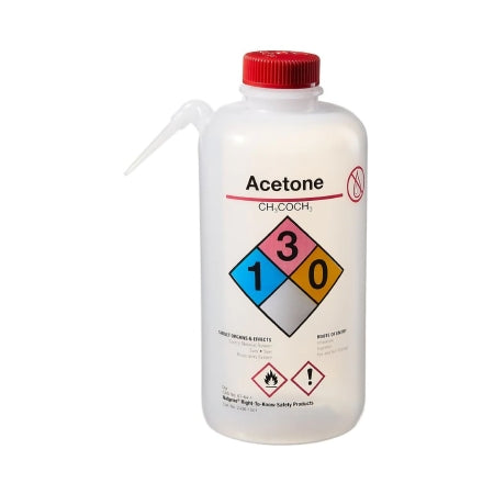 Nalgene Unitary - Safety Wash Bottle Acetone Label / Vented LDPE / Polypropylene 1,000 mL (32 oz.) - Thermo Scientific Nalge - 2436-1001
