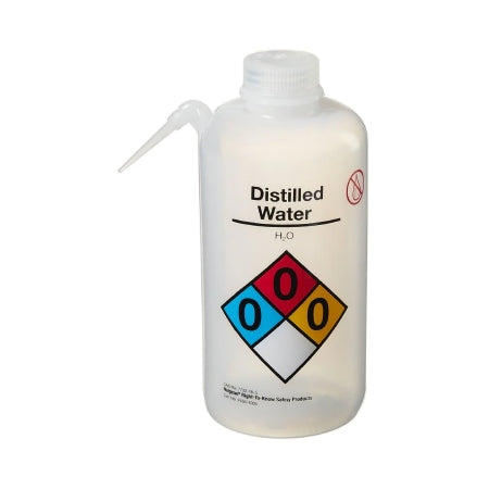 Nalgene Unitary - Safety Wash Bottle Distilled Water Label / Vented LDPE / Polypropylene 1,000 mL (32 oz.) - 2436-1005