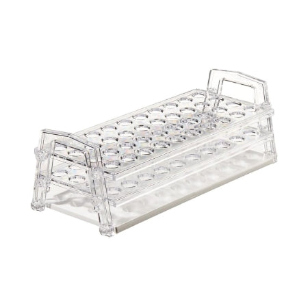 Nalgene - Storage Test Tube Rack 40 Place 13 to 16 mm Tube Size White 4-1/2 X 11 Inch - 5929-0016