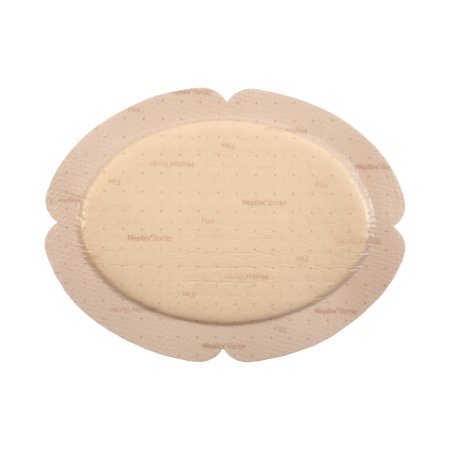 Mepilex Border Flex - Silicone Foam Dressing 6 X 7-1/2 Inch Oval Adhesive with Border Sterile - Molnlycke - 583400