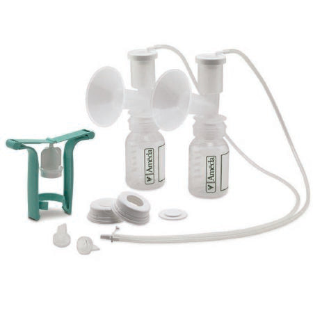 Ameda Dual HygieniKit - Breast Milk Collection System with One-Hand Breast Pump Adapter For Ameda Breast Pumps - 17152