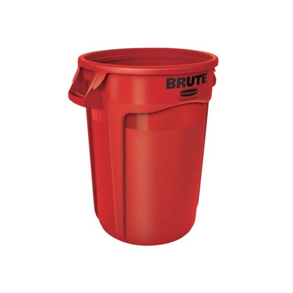 Rubbermaid Can Trash Brute Rsn 32Gal Integrated Cinches Vnt/Rnd Hndl Red Round 6/Case - FG263200RED