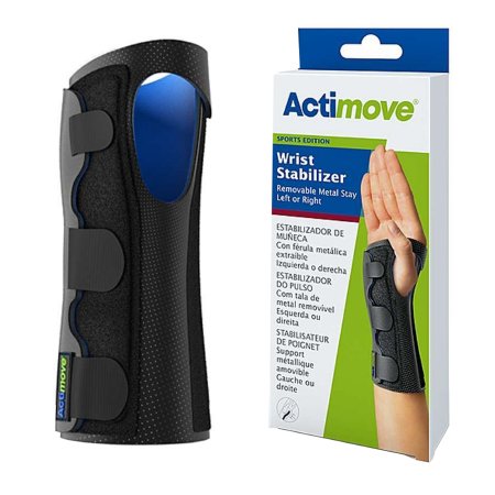 Actimove Stabilizer - Wrist Brace Low Profile Aluminum Alloy / Elastane / Polyamid / Polyester / Polyurethan / Polyvinylchloride Left or Right Hand Black Large - Bsn Medical - 7572933