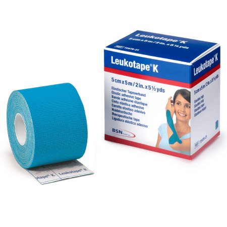 Leukotape K - Orthopedic Corrective Tape Wave Pattern Adhesive Cotton / Polyacrylate 2 Inch X 5-1/2 Yard Light Blue NonSterile - 7297824