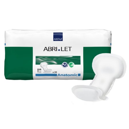 Abri-Let Anatomic - Incontinence Liner 8 X 17 Inch Moderate Absorbency One Size Fits Most Adult Unisex Disposable - 300215