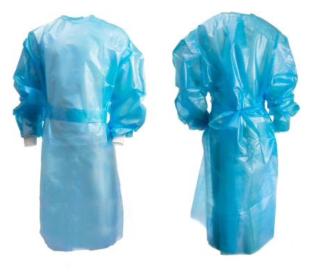 McKesson - Chemotherapy Procedure Gown Large Blue NonSterile AAMI Level 2 / ASTM D6978 Disposable - 16-54KVL