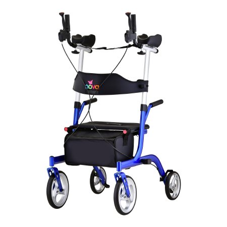 PHOENIX RISE UP - 4 Wheel Rollator Blue Adjustable Height / Folding Aluminum Frame - 4801BL
